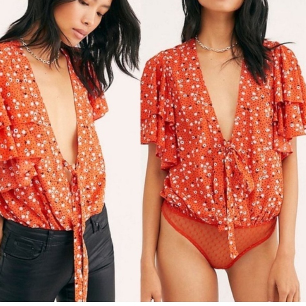 Free People Printed Call Me Maybe Bodysuit